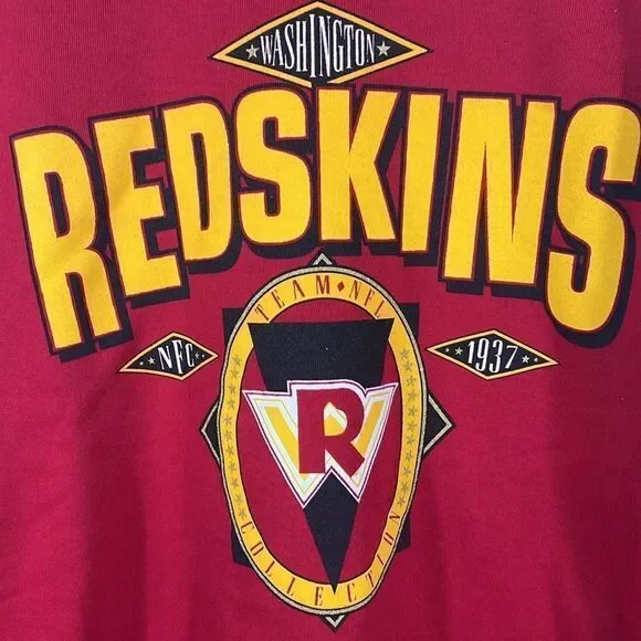🔥🏈 “NWT” Vintage WASHINGTON REDSKINS Nutmeg RARE Crewneck Sweatshirt - Sz Lg‎